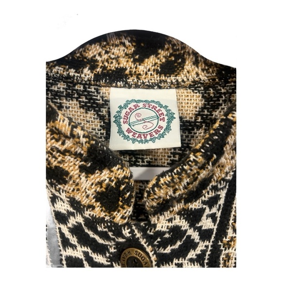 Sugar Street Weavers Vintage Animal Print Button Cardigan Cotton Made in The USA - Picture 3 of 5
